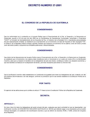 decreto 37 2001