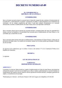ley zonas francas