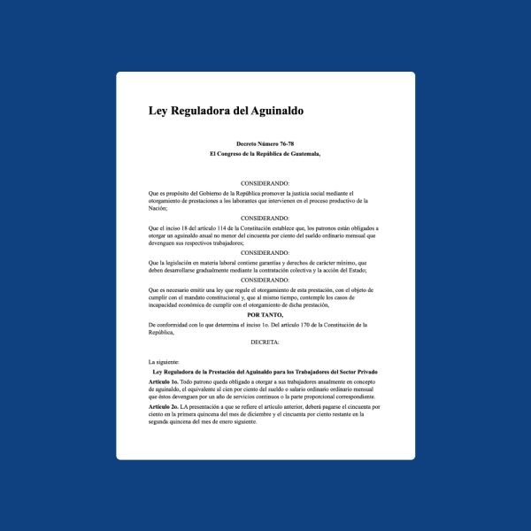 Ley Reguladora del Aguinaldo