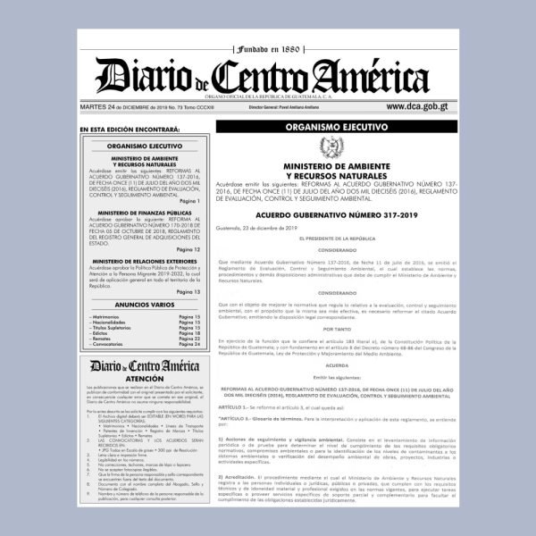 REFORMAS AL REGLAMENTO DE EVALUACIÓN, CONTROL Y SEGUIMIENTO AMBIENTAL -AG 317-2019
