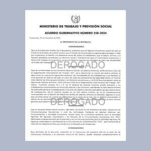 Minimum Wage 2025 - Governmental Agreement 258 -2024 (repealed) and Governmental Agreement 263-2024 (repealed)